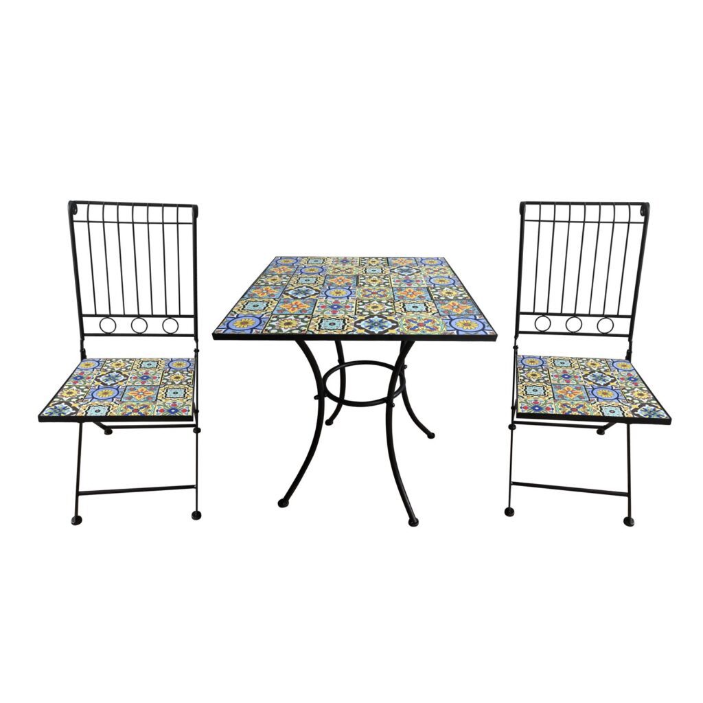 Tangier Mosaic Garden Bistro Set 5029936974716 2